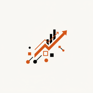 Ilustração corporativa abstrata representando crescimento e prospecção manutenção industrial